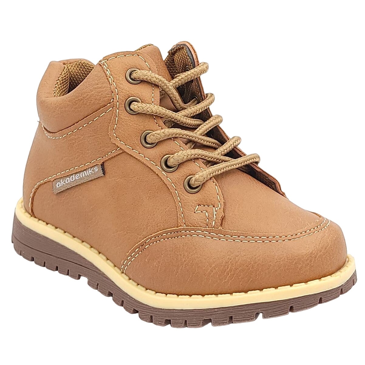 Akademiks Baby Work Boots Lace Up Ankle Booties 'Stand' Size Us 8 Tan Brown